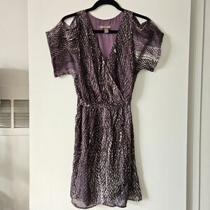 Charlie Jade Purple Patterned Mini Dress